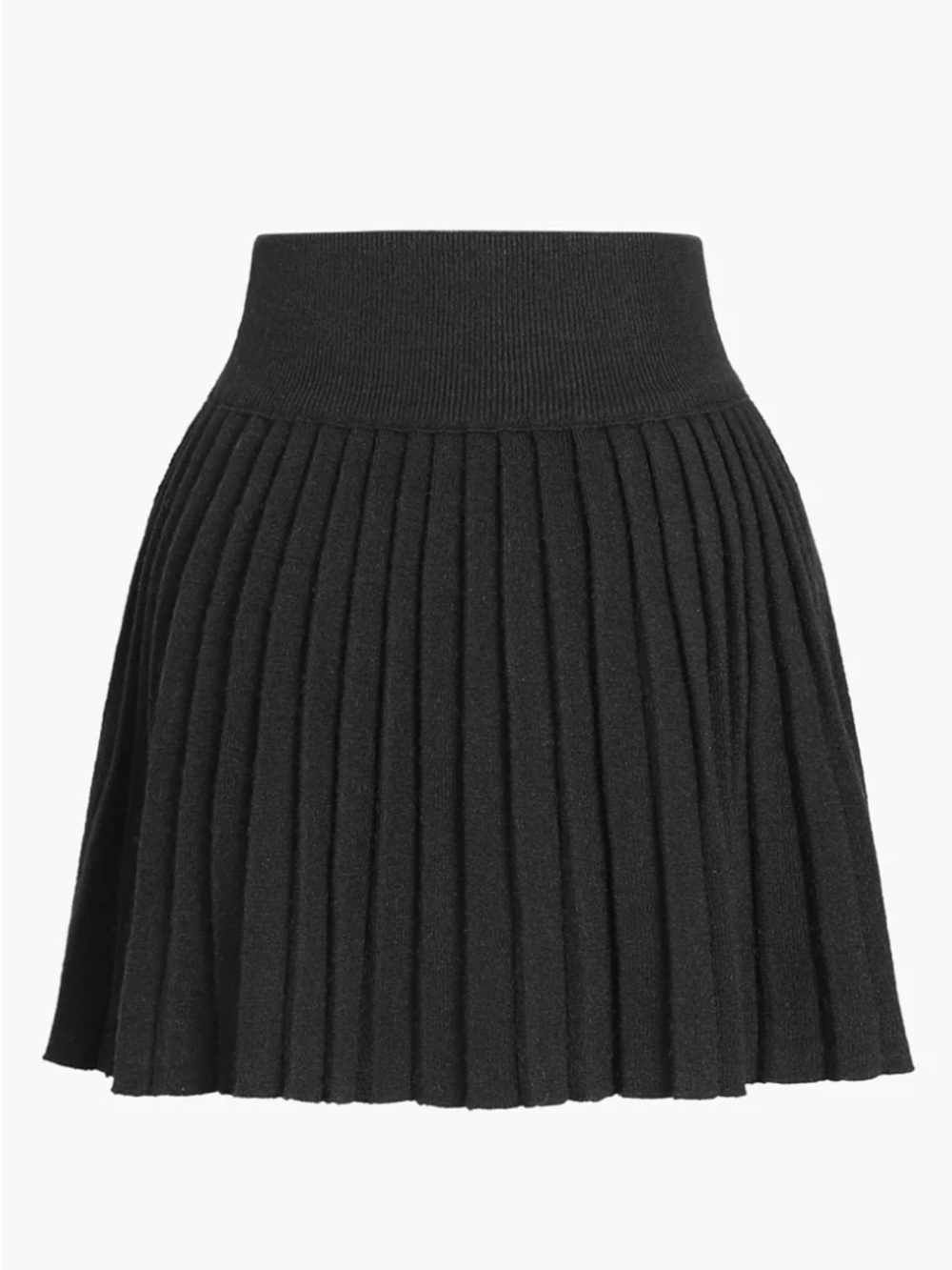 Commense Pleated Knit Mini Skirt - Black Size Medium